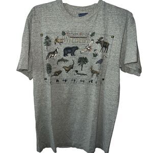 Harborside Graphics Shirt Mens M Nature Guide To North American Wildlife Vintage